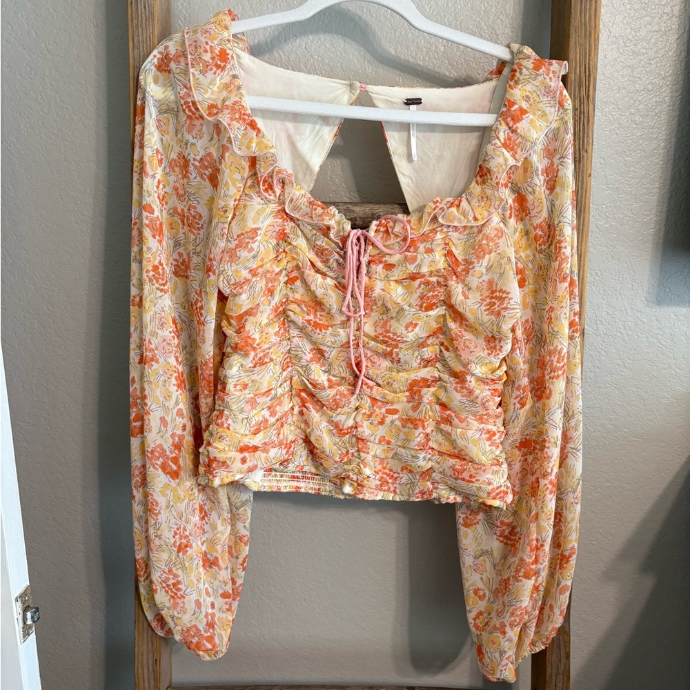 Free People Floral Flowy Blouse - Picture 3 of 6
